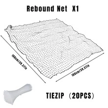 1 件加厚足球训练反弹网，带 20 条绑带，快速安装辅助训练网，耐用弹性球网设备，适合初学者到高级训练，便携式全季节足球装备