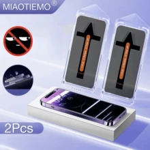 MIAOTIEMO 2Pcs Compatible With APPLE Compatible With IPhone Air 17 16 15 14 13 12 11 XR XS Pro Max Plus For Galaxy S24 Ultra S23 S22 Screen Protector Camera Protection Film Anti-Peeaping Toughened Glass Phone With Install Kit - 2Pcs Anti Peeaping - View 19