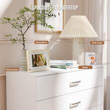 Vida Designs White Chest Of Drawers, 4 Drawer Metal Handles Runners Anti-Bowing Support Furniture - White - View 7