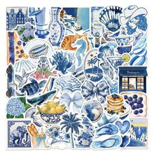 50pcs Blue Ocean Cartoon Creative Stickers, Waterproof Self-Adhesive Decorative Stickers For Photo Frames, Albums, Notebooks, Cups, Classroom Supplies, Suitable For School, Teachers, Weddings, Students, Halloween, Christmas Gifts - Multicolor - View 11