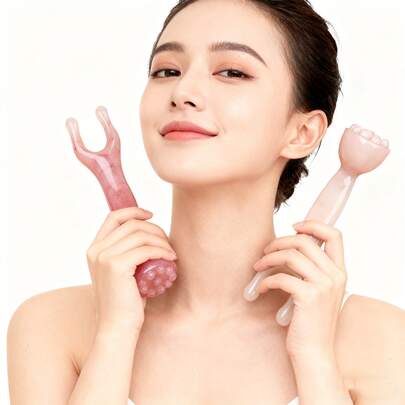 1pc Resin Lotus Seed Massage Stick, Double-Headed Massage Comb, Nose Beauty Tool, Facial & Body Manual Massager