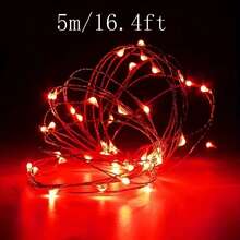 1 Set 20m/200 LED Fairy Lights, Battery Powered Copper Wire String Lights, Red Color, Suitable For Gifts, Decoration In Bedroom, Christmas, Party, Wedding, Center Decor, Halloween, Bouquet, Yard, 3 Meters/5m/10m/15m/20m (Batteries Not Included) Halloween Decor Christmas Decoration Thanksgiving Wedding Home Decor Home Decor Fall Decor Autumn Decor Birthday Decorations For Gifts Party Supplies Indoor Holiday Festival Decor Wall Decor Halloween Ornaments