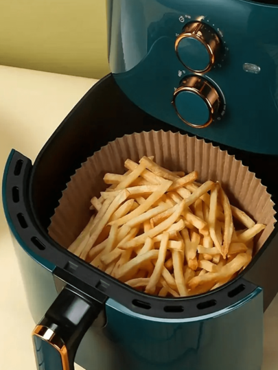 50/100/200 Stücke Einweg-Papiereinlagen für Heißluftfritteusen, antihaftbeschichtetes Backpapier für Heißluftfritteusen, runde Papiereinlagen für Heißluftfritteusen, antihaftbeschichtetes Backpapier zum Backen und für die Mikrowelle, Küchenhelfer, Partyzubehör, Backzubehör, antihaftbeschichtetes Papier, rund, fettdicht, Material, Backpapier, Lebensmittelzubereitung