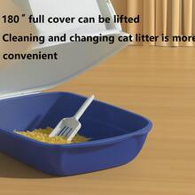 Enclosed-Cat-Litter-Box-With-Integrated-Scoop-Hooded-Design-Leak-Proof--Durable-Pp-Construction-Modern-White-Grey-For-Small-To-Medium-Cats-Space-Saving-Indoor-Litter-Box-With-Easy-Clean-Removable-Lid-Small-Cat-Litter-Box-Litter-Boxes-For-Large-Cats-Extra-Large-Cat-Litter-Box-High-Sides-Hooded-Litter-Box-Extra-Large-Cat-Litter-Box-Enclosure-Sturdy-Pet - Niebieski - View 6