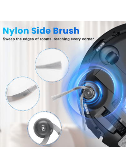 (19 Pack)Roborock Q10/S5/X5 Series Replacement Accessories Kit Includes Main Brushes, Side HEPA Filters, Mop Pads, Compatible Q10 S5 Q10+ X5 S5+ X5+ Robot Stofzuiger Cleaners. view 6