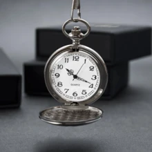 (Battery Not Included) Personalized Engraved Pocket Watch, Elegant Groomsman Gift, Best Men's Gift, Proposal Gift, Memorial Wristwatch With Chain And Gift Box - Multicolor 1 - View 4