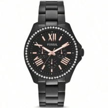 Fossil Ladies Watch, Light Luxury Style, Stainless Steel Strap, Pink Dial, Quartz Movement AM4522