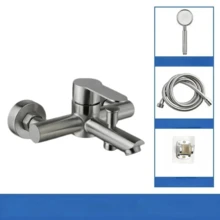 Bathtub Faucet Stainless Steel Shower Faucets Into The Wall Bathroom Dual Water Mixed Valve Hidden Hot And Cold Tap
