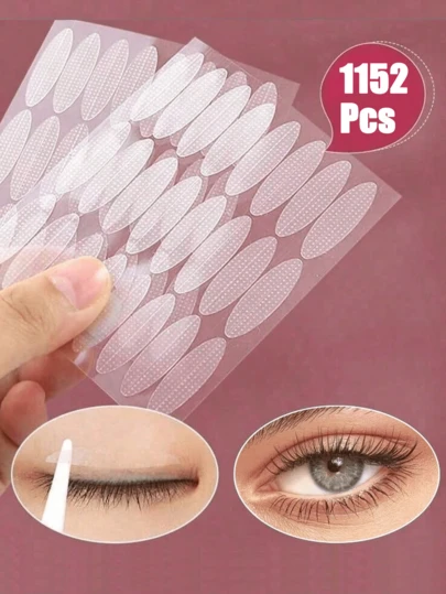 1152 piezas Cinta adhesiva transparente para párpados de doble cara - Levantamiento de ojos invisible y suave, tiras correctoras para ojos caídos y con pliegue, corrección rápida de párpado único, sin alcohol, amigable con la piel, con sujeción duradera, maquillaje, barato, decoración de habitación, tocador, viaje, dormitorio, accesorios de maquillaje, barato, rellenos de calcetines, maquillaje, herramientas de maquillaje, cosas baratas, regalos, regalos para mujeres, regalos de Navidad