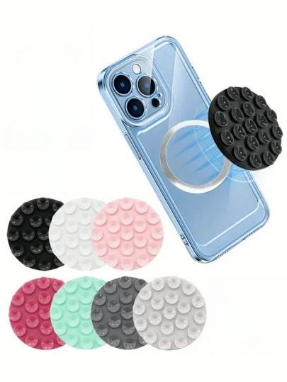 1 Stück Silikonhülle mit rundem Saugnapf - Silikongriff mit Saugnapf, Zubehör für Handy, geeignet für Selfies und Videoaufnahmen