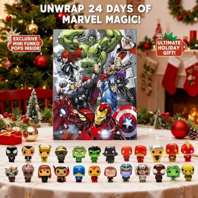 24件漫威蜘蛛侠（神秘盒）礼盒套装——圣诞倒计时/降临节日历，24天惊喜，蜘蛛侠和朋友人偶——派对礼品袋填充物、圣诞袜填充物、生日、派对礼物、圣诞礼物、万圣节礼物——带有迷你/收藏人偶的降临节日历，适合圣诞装饰——适合男孩礼物、女孩礼物、男孩玩具、粉丝（新年）。