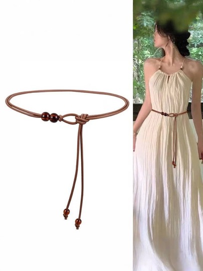 3pcs/Set Women'S Adjustable Belt With Beaded Accents, Slim Fit, Perfect For Dresses, Shirts, And Jackets, Casual To Formal Occasions, Elegant Accessory With Intricate Details, Versatile Waistband, Stylish Waistband