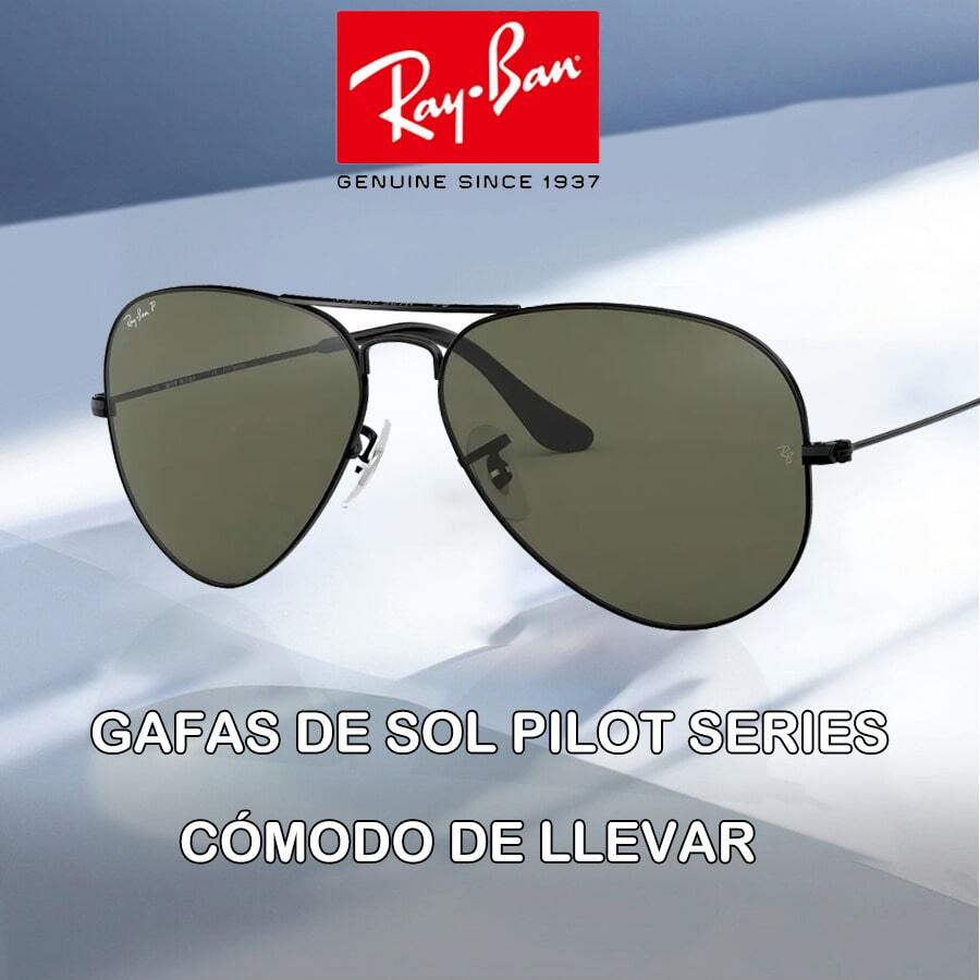 Anteojos de sol Ray-Ban Aviator Classic talle Standard armazón polished black y lente green - Verde - Ver 1