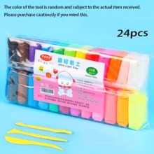 12/24 st lufttorkande lera med 24 färger, ultralätt modelleringslera, magiskt lerset med konstverktyg - perfekt för födelsedagar, julklappar och julklappar