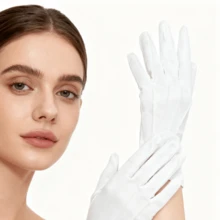 1 Pair Of White Ceremonial Gloves With Three Ribs, Reinforced Non-Slip Driving Gloves, Sweat-Absorbing And Breathable, White Ceremonial Gloves, Parade Gloves, Gloves For Traffic Safety Operations, Party Costume Gloves, Halloween Accessories, Winter Gloves. - White - View 7