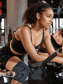 1pc Nylon Knee Pad With Arc Design Gym Accessories Knee Support Sports Knee Pads Gym Knee Pads - Black - View 8