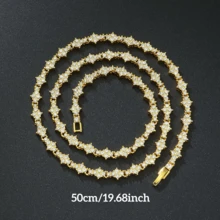 1条男士飞机造型项链，金/银色；1条水钻网球手链，闪亮Y2K风格项链手链套装，时尚优雅设计，生日、周年纪念日、特殊场合的经典礼物 - 彩色 - 查看 13