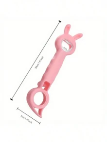 多功能四合一开瓶器，不锈钢便携式厨房小工具，包括开罐器、啤酒开瓶器、苏打拉环开瓶器、有趣的动物设计开罐器 - 彩色 - 查看 3