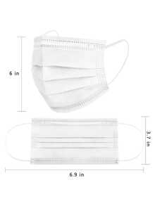 200/100/50/10 pezzi Mascherine protettive monouso bianche, design a 3 strati con protezione avanzata e lacci regolabili per le orecchie. Traspiranti e delicate sulla pelle, adatte per uso domestico, scolastico, lavorativo e all'aperto. Realizzate in polipropilene, monouso. - Bianco - Visualizzare 4