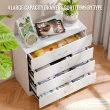 Vida Designs White Chest Of Drawers, 4 Drawer Metal Handles Runners Anti-Bowing Support Furniture - White - View 3