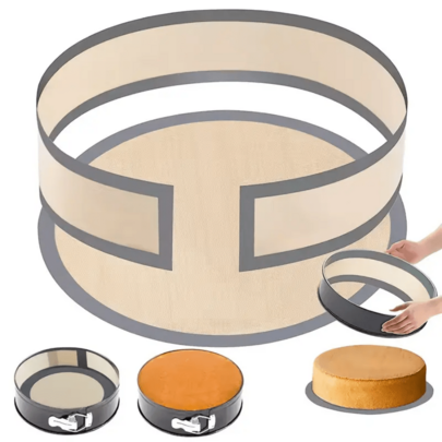 2 pezzi/set Tappetino da forno in silicone antiaderente - Riutilizzabile, resistente al calore, adatto per macarons, torte, pasta e strumenti per pasticceria, previene l'attaccamento ai bordi e protegge i lati e il fondo della cheesecake, un elemento essenziale per la cucina, materiale robusto, tappetino specifico per il forno, piccoli utensili da cucina per uso domestico, accessori per la cottura di torte, adatto per chef professionisti e cottura casalinga