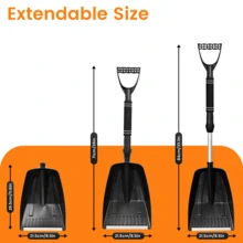 Snow Shovel For Car & Driveway, Upgraded 33.1" Lightweight Shovel, Portable Foldable Snow Shovel For Emergency, Garden, Snow Removal, Ice Shovel With Ergonomic Handle