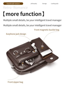 WEIXIER Men's Messenger Bag, Shoulder Bag, Handbag With Multiple Pockets, Adjustable & Detachable Strap, Casual Commuter Bag, Business Briefcase, Suitable For Commuting, Shopping, Meetings, Gifting For Birthdays, Holidays Laptop Bag - Multicolor - View 7