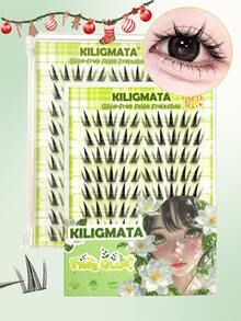 100 Stücke C-förmige gekräuselte Sonnenblumen Selbstklebende Wimpernbüschel - Flauschig und natürlich, neu entwickelter Gelee-Klebstreifen, DIY Wimpernverlängerung ohne Kleber, 12mm Länge, 0,05mm Dicke, wiederverwendbar, perfekt für Katzenaugen-Make-up, koreanischer/japanischer Stil, geeignet für tägliches Make-up, Partys, Cosplay, Halloween oder Weihnachtsaccessoires.