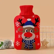 1pc Winter New Knitted Cover For Hot Water Bottle, Plush Fabric Convenient Hand Warmer (Knitted Cover Only, No Hot Water Bottle Included) - Multicolor - View 14