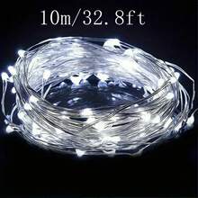 Dây đèn LED 20m/200, Dây đèn bằng đồng chạy bằng pin, Thích hợp làm quà tặng, trang trí, phòng ngủ, Giáng sinh, Tiệc tùng, Đám cưới, Halloween, Bó hoa, Vườn, 3 mét/5m/10m/15m/20m (Không bao gồm pin) - trắng - Xem 19