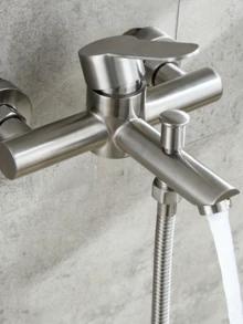 Bathtub Faucet Stainless Steel Shower Faucets Into The Wall Bathroom Dual Water Mixed Valve Hidden Hot And Cold Tap