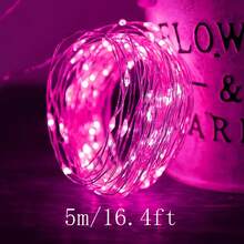 1pc Mini Pink Fairytale Lights, USB Powered 5m 50 LED String Fairy Lights, Suitable For Bedroom, Christmas, Halloween, Party, Wedding, Center Decor, Bouquet Decor, Camping Decor, Gift Decor Light String (2m 20LED / 5m 50LED / 10m 100LED)