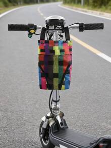 Tasche mit glattem Griff, atmungsaktives Mesh-Design und strapazierfähiger Schnalle, geeignet für Pendler Multifunktions-Elektrofahrrad-Tasche, geeignet für Outdoor-Fahrten, zum Aufbewahren von Handy, Schlüsseln, Wasserflaschen und Powerbanks, strapazierfähige Fronttasche, geeignet für Roller, leichte Motorräder, Fahrradtaschen mit großer Kapazität und Fahrrad-Zubehör - Verschiedenfarbig - Übersicht 10