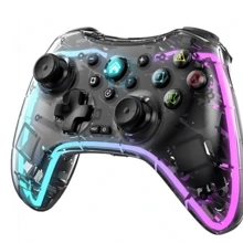 New Transparent Adjustable RGB Glare Lights Bluetooth Gamepad Controller Fr Switch - 黑色 - 查看 12