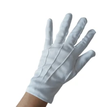 1 Pair Of White Ceremonial Gloves With Three Ribs, Reinforced Non-Slip Driving Gloves, Sweat-Absorbing And Breathable, White Ceremonial Gloves, Parade Gloves, Gloves For Traffic Safety Operations, Party Costume Gloves, Halloween Accessories, Winter Gloves. - White - View 9