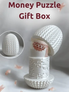 Geldpuzzle-Box für Bargeldgeschenke, Geldlabyrinth-Box, Mystery-Puzzle-Überraschungsgeschenk, eiförmige Labyrinth-Geschenkbox, Geldlabyrinth-Puzzle-Geschenkboxen, eiförmige Puzzle-Geschenkbox mit verstecktem Fach für Bargeld, Geschenke, Schätze, wiederverwendbare Geschenkbox für Erwachsene, Weihnachten, Halloween, Geburtstag, Ostern