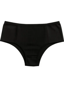 Kit Of 4 Basic Women's Panties, Ribbed, Double Flap, Everyday, Cotton Lining, Comfort Lingerie - Nhiều màu - Xem 4