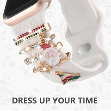 1pc Christmas Series Decoration Compatible With Watch Band Silicone Bracelet Jewelry Charms Women/Men Fashion Compatible With Apple Watch Series 11 10 9 8 7 Se 6 5 4 3 2 Ultra 2 Compatible With IWatch Band 49 46 45 44 42 41 40 38mm/Galaxy Watch/Xiao Mi/Hua Wei Smart Watch Accessories
