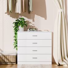 Vida Designs White Chest Of Drawers, 4 Drawer Metal Handles Runners Anti-Bowing Support Furniture - White - View 4