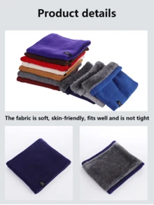 1条针织围巾，男女通用抓绒围巾，加厚保暖学生围巾，韩版多功能围巾，休闲骑行围巾，冬季露营骑行抓绒围脖，滑雪圆围巾，单板滑雪围巾，女士围脖，围脖