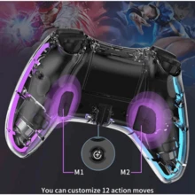 New Transparent Adjustable RGB Glare Lights Bluetooth Gamepad Controller Fr Switch - 黑色 - 查看 6