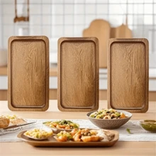 1 khay gỗ, đĩa trái cây, đĩa tráng miệng bằng gỗ, khay gỗ đựng cà phê sữa, đĩa phô mai, khay trà bằng gỗ, đĩa đựng bánh mì, để đựng bánh mì sandwich, đồ ăn nhẹ, món tráng miệng, salad - Dễ vệ sinh, đĩa đựng đa năng - Gỗ Vàng - Xem 1