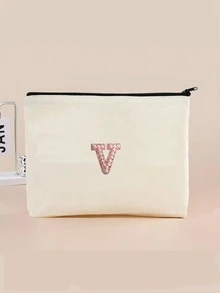 1 件 A-Z 字母 DIY 空白手提包、旅行洗漱包、绘画帆布包、帆布化妆包、绘画包、儿童包、工作、学校、旅行铅笔盒、实用 - 米色 - 查看 18