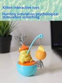 New Cat Toy Set: Teaser Wand + Cute Tumbler Scratching Ball, Self-Playing For Boredom Relief Cat Teasing Tumbler Interactive Self-Amusing Entertaining Novelty Wobble Cat Scratch Ball For Puppy Indoor Cats Playing With Ball 360 Degree Rotation Interactive Cat Ball Toy Kitten Game For Hunting Simulation Mental Stimulation Scratching