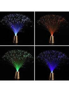 LED Fiber Optic Lamp, Automatic Color Changing, Novelty Decorative Light, Indoor Atmosphere Lamp, Powered By 3 AA Batteries, Suitable For Birthday Decoration, Party Decoration, Yard Lighting, Christmas Decoration - Silver - View 9