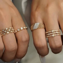 VKHK 1pc Elegant 18K Gold Plated Copper Zirconia Decor Adjustable Ring, Suitable For Women's Daily And Wedding Wear, Gift