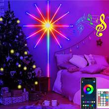 1 套智能 LED 烟花灯 RGB 音乐同步 USB 供电，带 24 键遥控器仙女灯串，适用于圣诞节墙壁装饰 - RGBIC - 查看 2