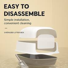 Enclosed-Cat-Litter-Box-With-Integrated-Scoop-Hooded-Design-Leak-Proof--Durable-Pp-Construction-Modern-White-Grey-For-Small-To-Medium-Cats-Space-Saving-Indoor-Litter-Box-With-Easy-Clean-Removable-Lid-Small-Cat-Litter-Box-Litter-Boxes-For-Large-Cats-Extra-Large-Cat-Litter-Box-High-Sides-Hooded-Litter-Box-Extra-Large-Cat-Litter-Box-Enclosure-Sturdy-Pet - Niebieski - View 8