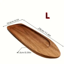 Creative Rocket Tray Decorated Wooden Serving Tray, Natural Wood Grain, Multifunctional For Breakfast, Lunch, Dinner, Christmas Day, Coffee, Appetizers, Courtyard, Barbecue, Party, Food Safety Wood, Natural Wood Grain, Kitchen Storage, Kitchen Accessories. - Yellowish Brown - View 13