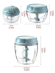 Manual Baby Food Chopper - Mini Kitchen Garlic Crusher & Meat Grinder, One-Pull Blending Device For Infant Puree & Cooking Ingredients.